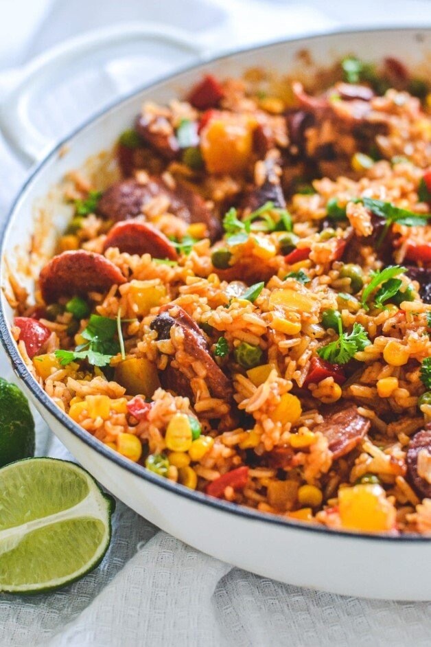 Chorizo  Sausages with Spanish Rice