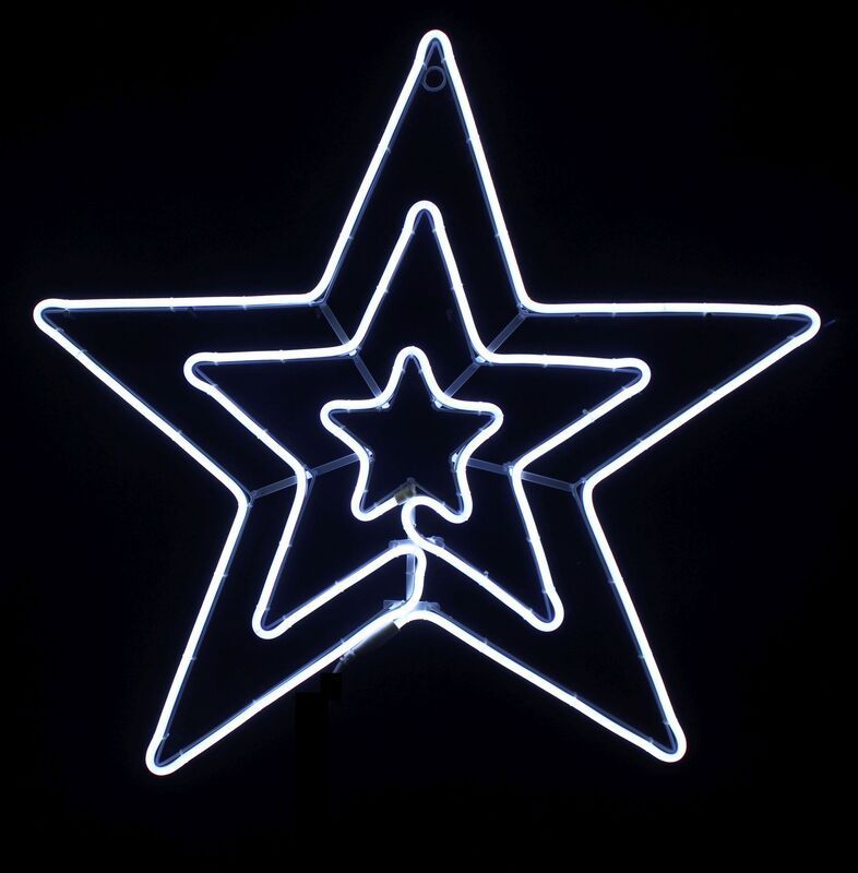 ESTRELA TRIPLA LED NEON