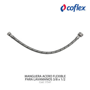 Manguera acero flexible 3/8 x 1/2 para lavamanos Coflex