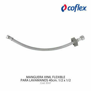 Manguera Vinil flexible 40cm 1/2*1/2 para lavamanos Coflex