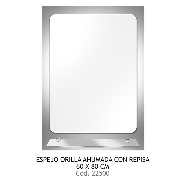 Espejo Orilla Ahumada 60x80 cm  con repisa Niagara