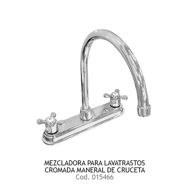 Mezcladora Niagara para lavatrastos cromada maneral cruceta