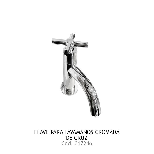 Llave individual para lavamanos monocomando cruz cromada con aereador Pfister