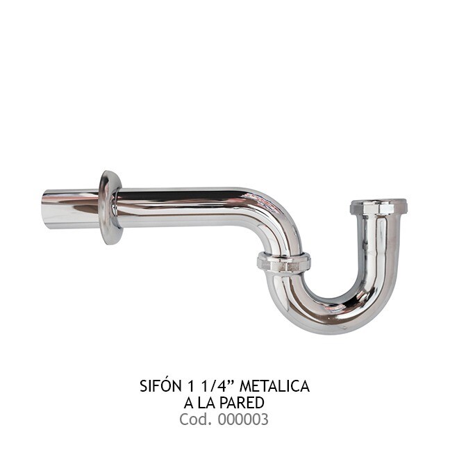 sifón 1 1/4 metal pared