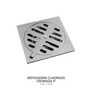 Reposadera Cuadrada cromada 4 pulgadas