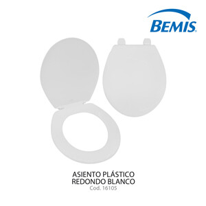 Asiento plástico redondo blanco Bemis