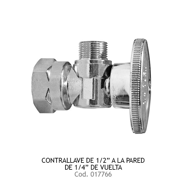 Contrallave de 1/2&quot; a la Pared con 1/4 de vuelta