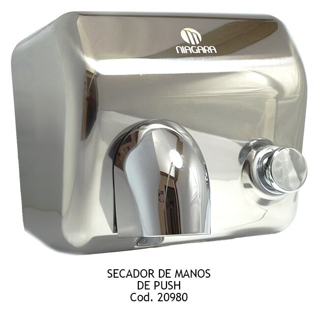 Secador de Manos con Botón Acero Inoxidable