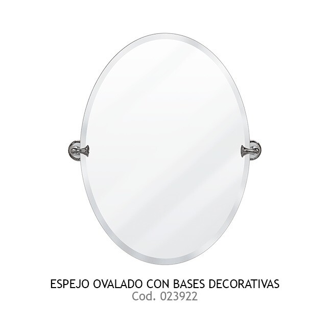 Espejo Ovalado con Bases Decorativas