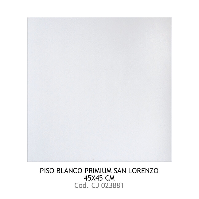 PISO PRIM. 45X45 BLANCO PRIMIUM SAN LORENZO 10UXCJ