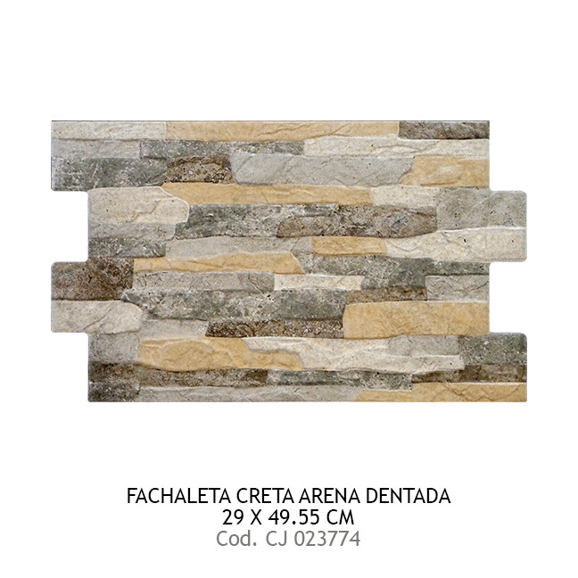 Fachaleta prim 29x49.5.5 cms Creta Arena Dentada 11 UxCJ HIS
