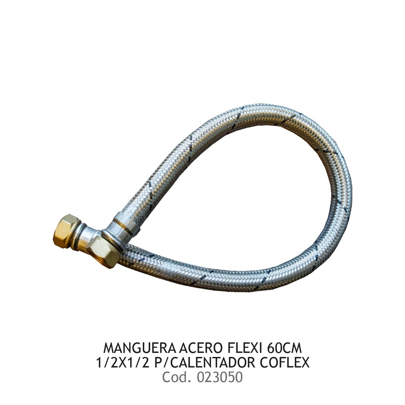 Manguera Acero Flex 60cm 1/2x1/2 P/Calentador COFLEX