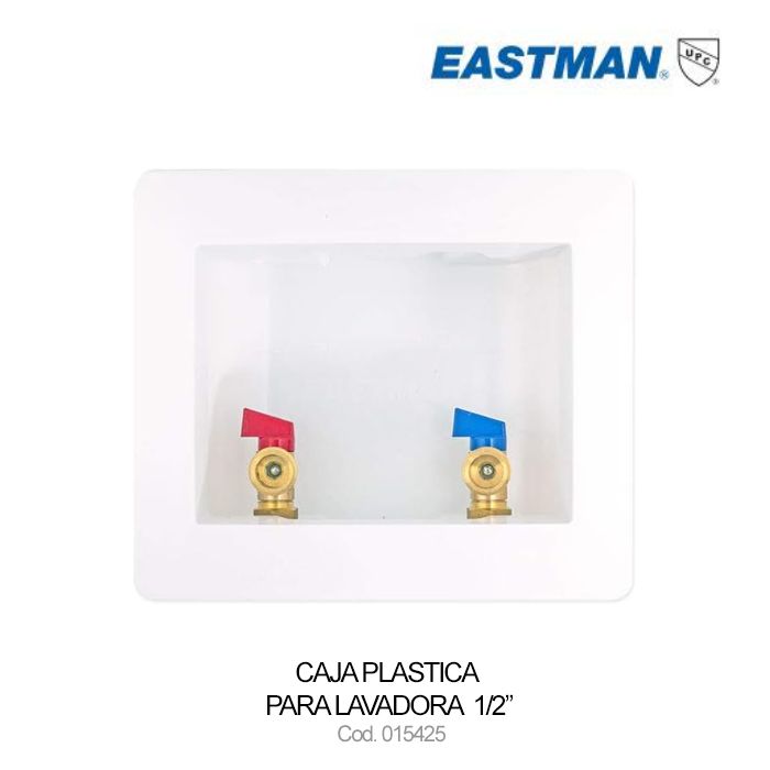 Caja plástica para lavadora con desagüe 1/2 &quot;