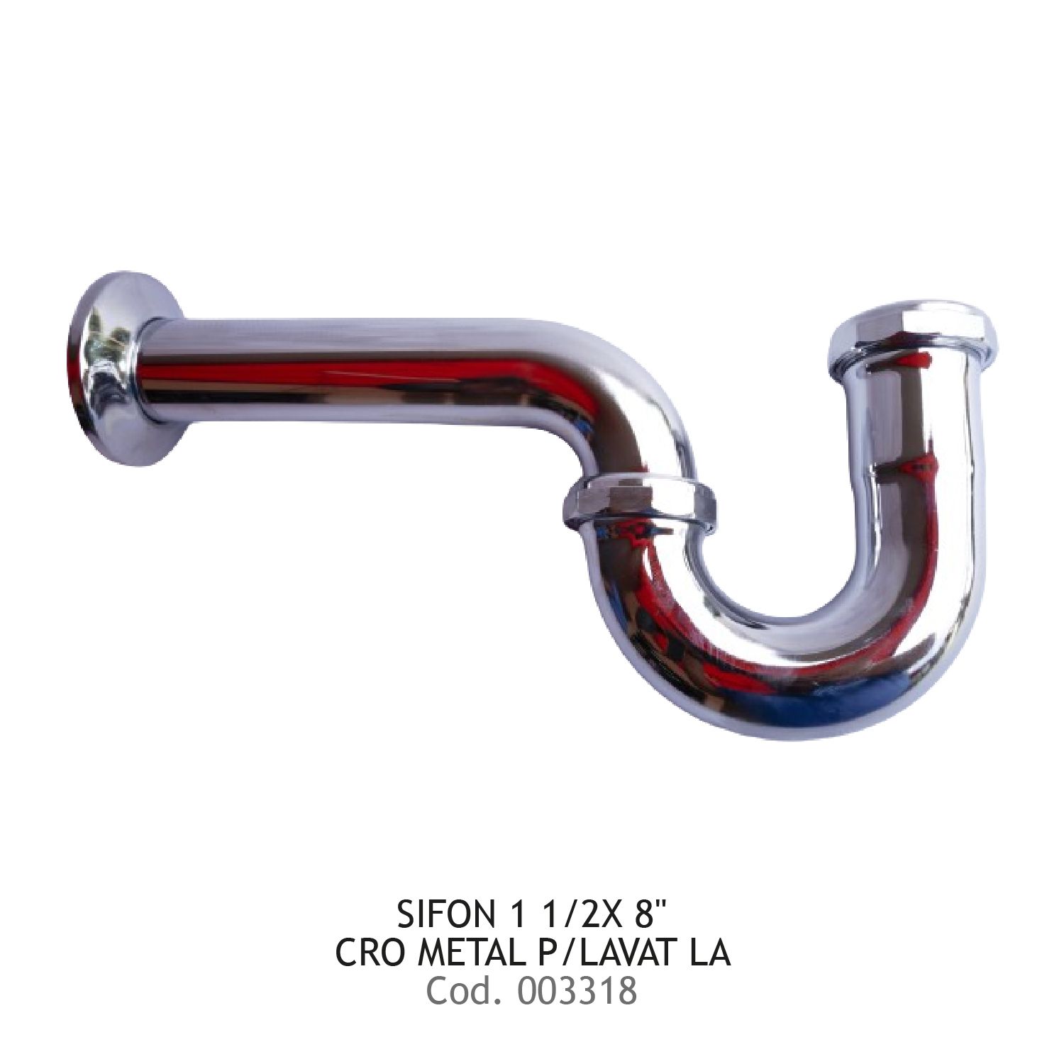 SIFON 1 1/2X 8&quot; CRO METAL P/LAVAT LA