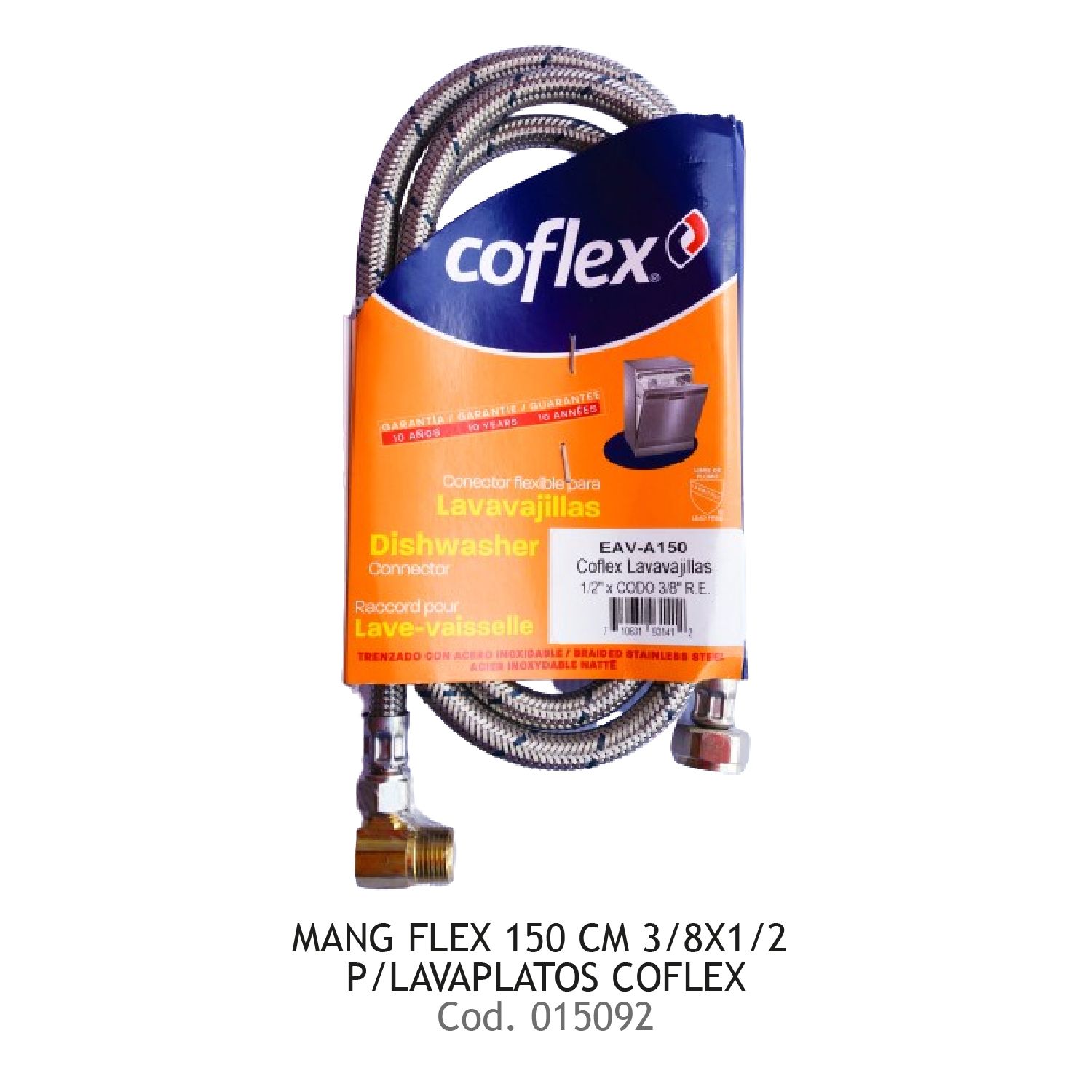MANG FLEX 150 CM 3/8X1/2 P/LAVAPLATOS COFLEX