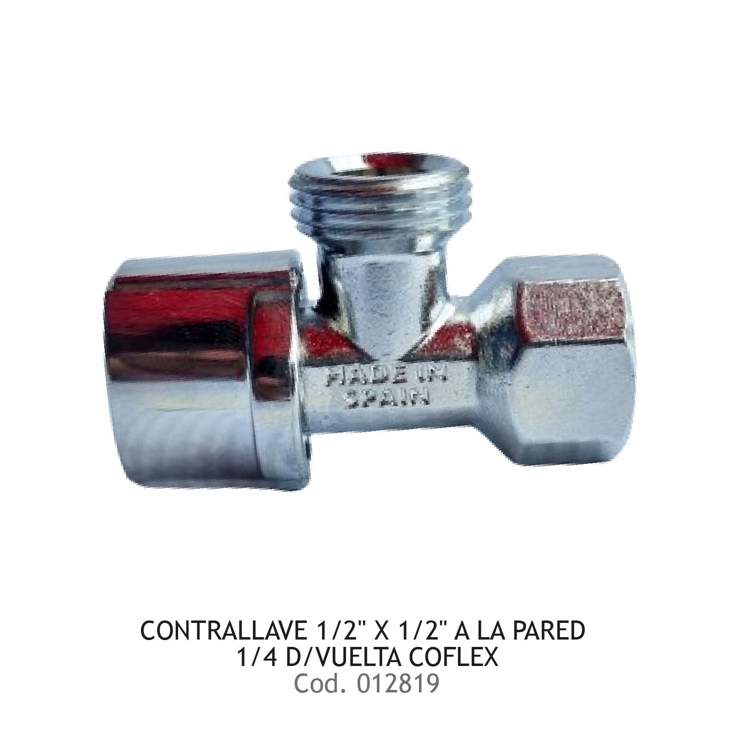 CONTRALLAVE 1/2&quot; X 1/2&quot; A LA PARED 1/4 D/VUELTA COFLEX