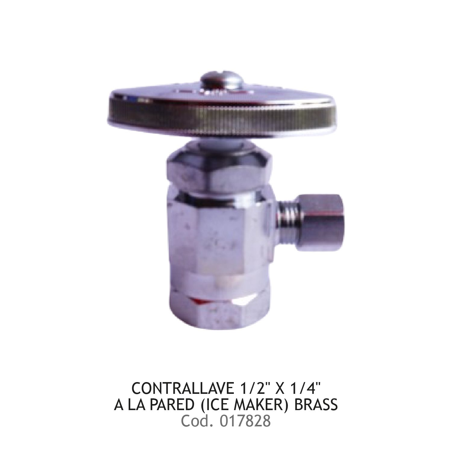 CONTRALLAVE 1/2&quot; X 1/4&quot; A LA PARED (ICE MAKER) BRASS