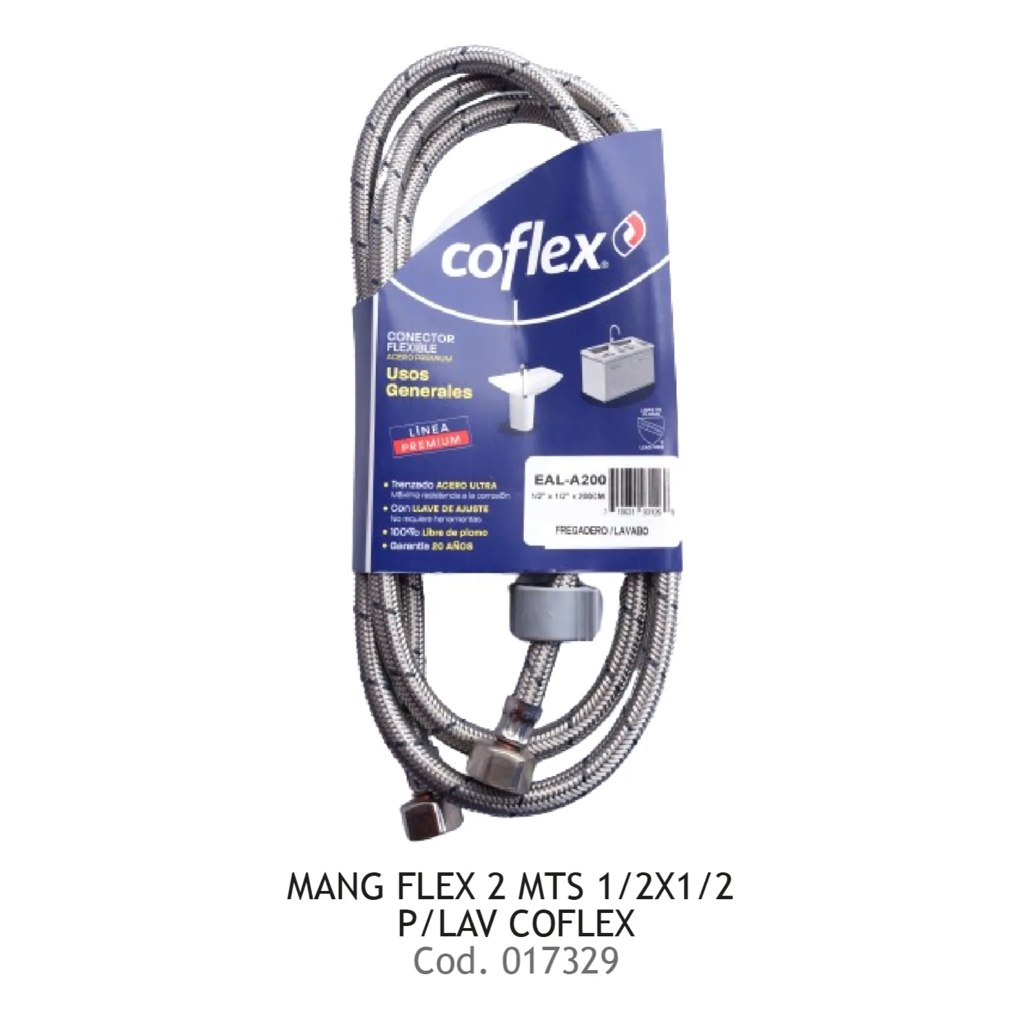 MANG FLEX 2 MTS 1/2X1/2 P/LAV COFLEX