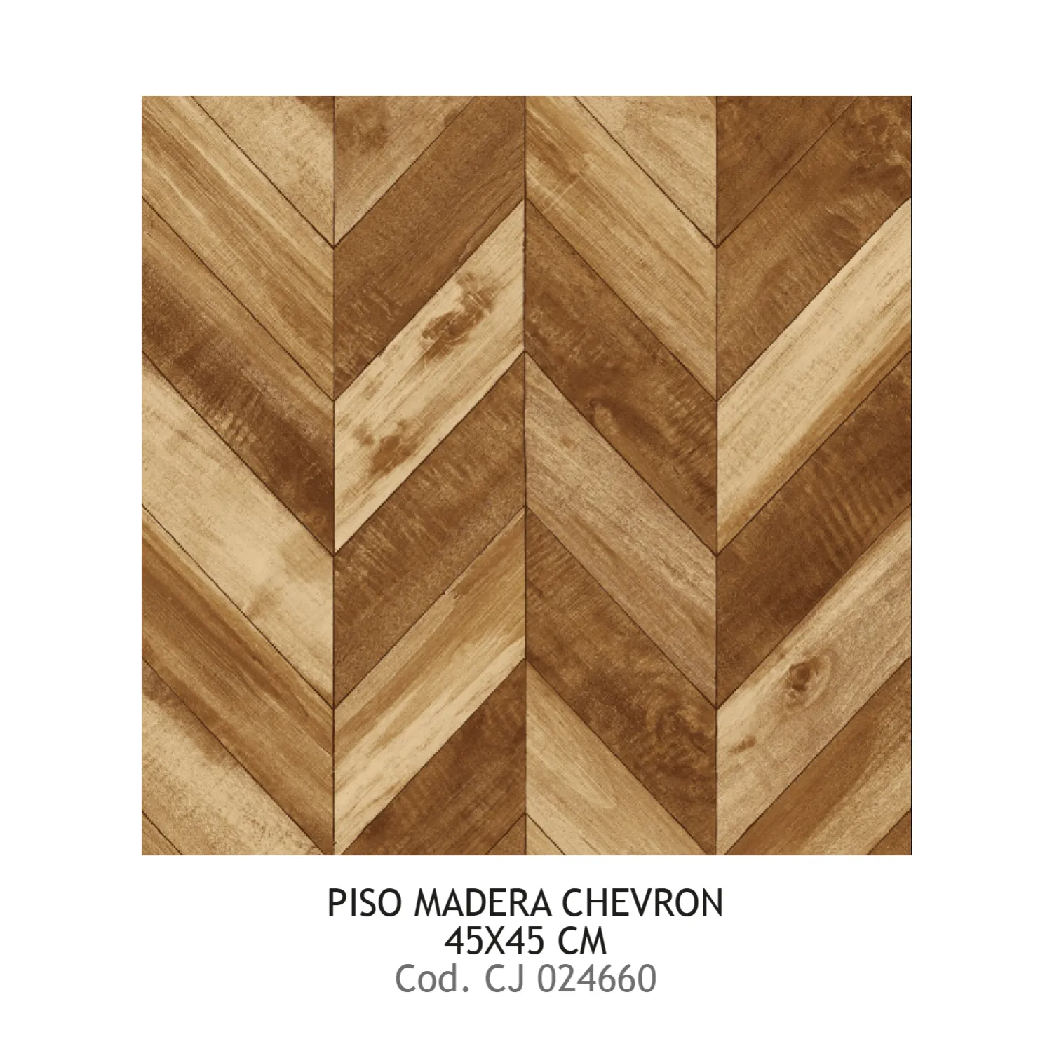 PISO PRIM. 45X45 MADERA CHEVRON SAN LORENZO  10 UXCJ
