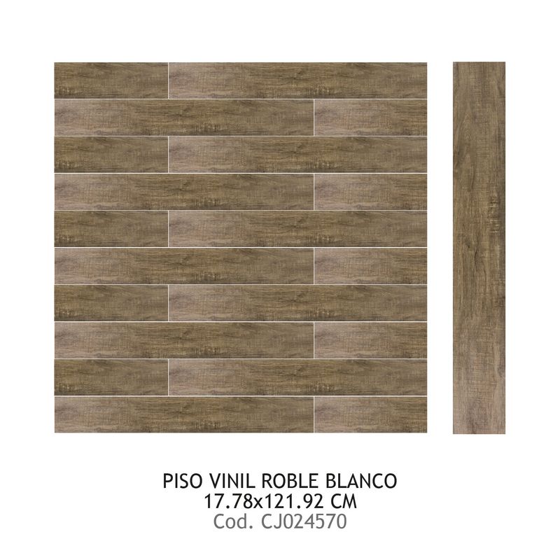 Piso Vinil Roble Blanco