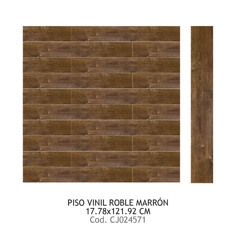 Piso Vinil Roble Marrón