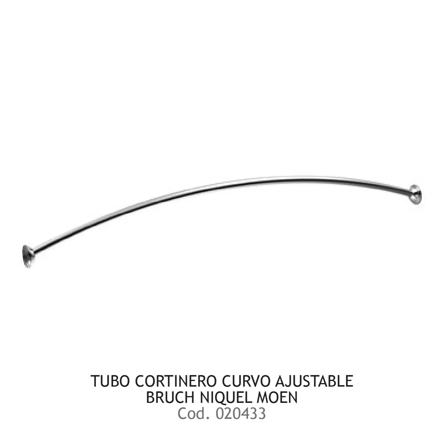 TUBO CORTINERO CURVO AJUSTABLE BRUCH NIQUEL MOEN