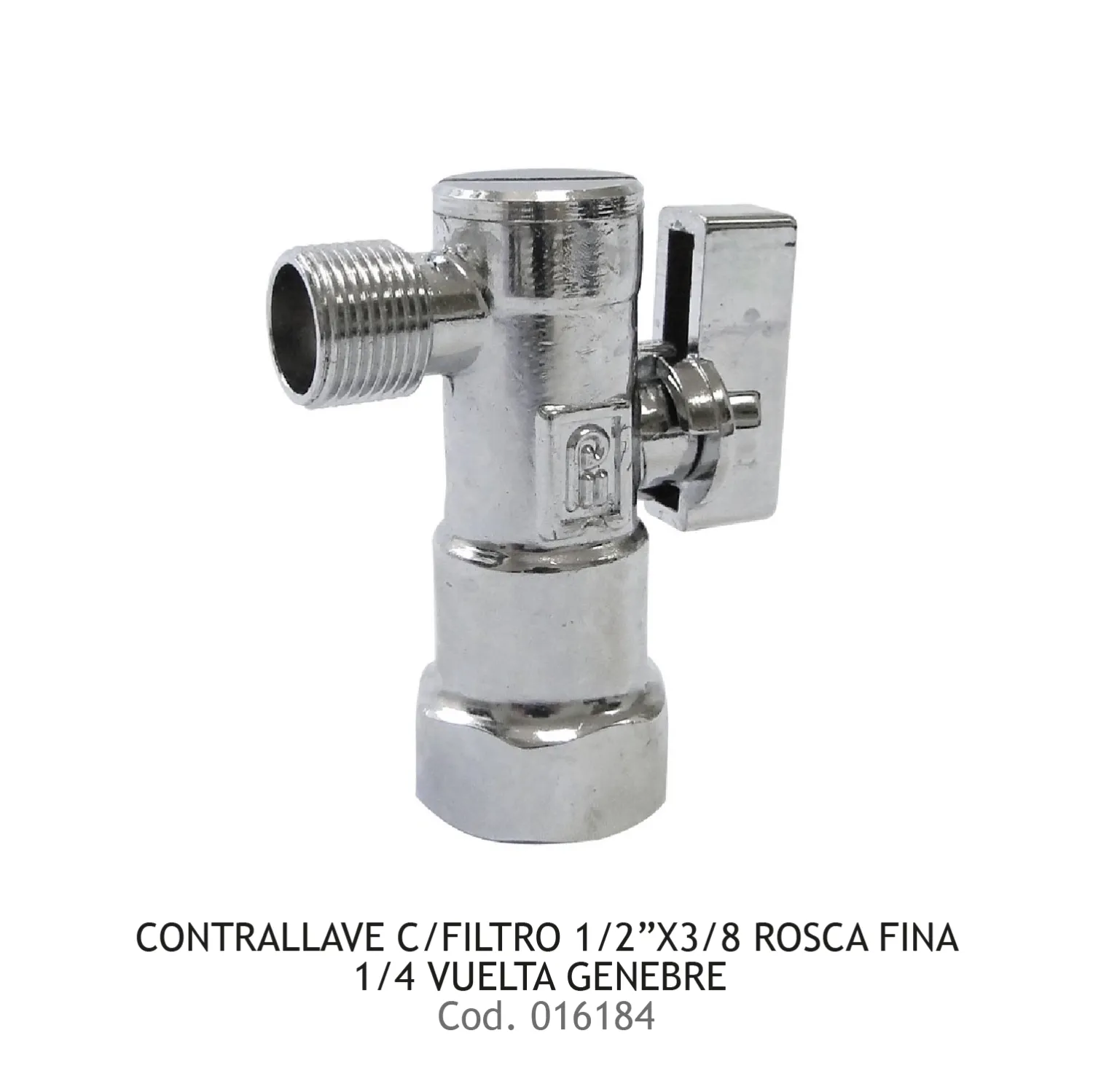 CONTRALLAVE C/FILTRO 1/2&quot;X3/8 ROSCA FINA 1/4&quot; VUELTA GENEBRE