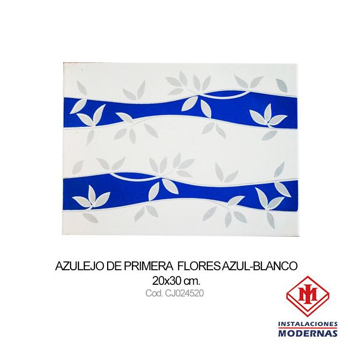 Azulejo Flores Azul-Blanco de primera