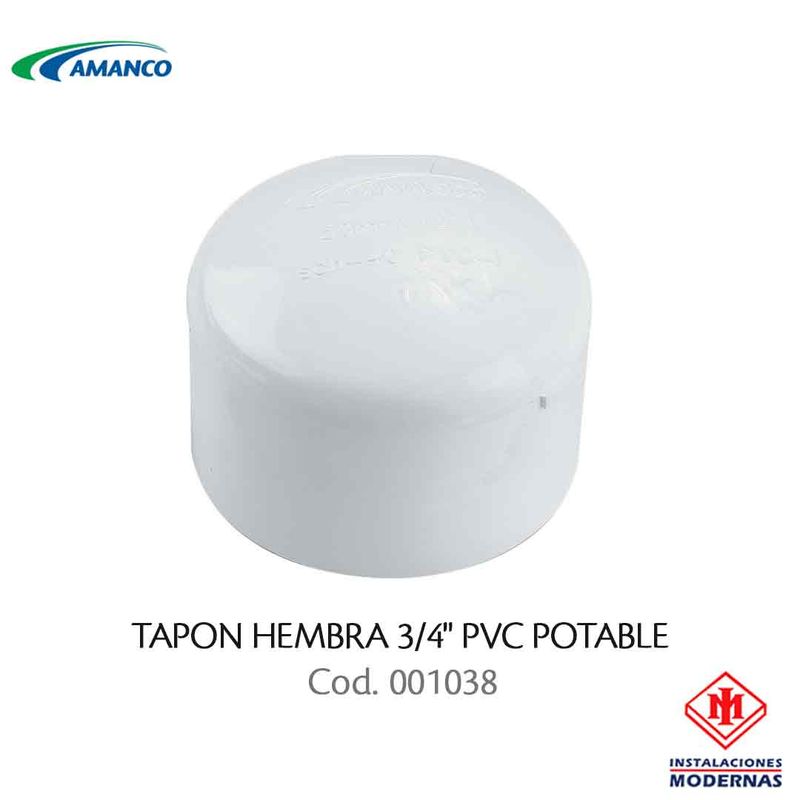 TAPON HEMBRA 3/4&quot; PVC POTABLE
