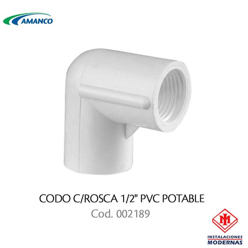 CODO C/ROSCA 1/2&quot; PVC POTABLE