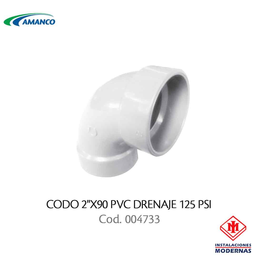 CODO 2&quot;X90 PVC DRENAJE 125 PSI