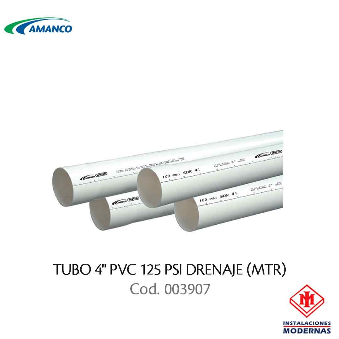 TUBO 4&quot; PVC 125 PSI DRENAJE (MTR)