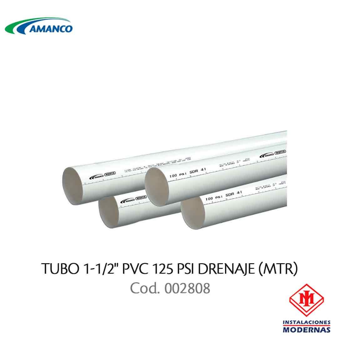 TUBO 1-1/2&quot; PVC 125 PSI DRENAJE (MTR)