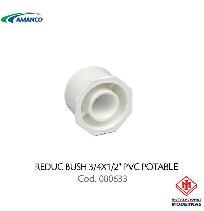 REDUC BUSH 3/4X1/2&quot; PVC POTABLE