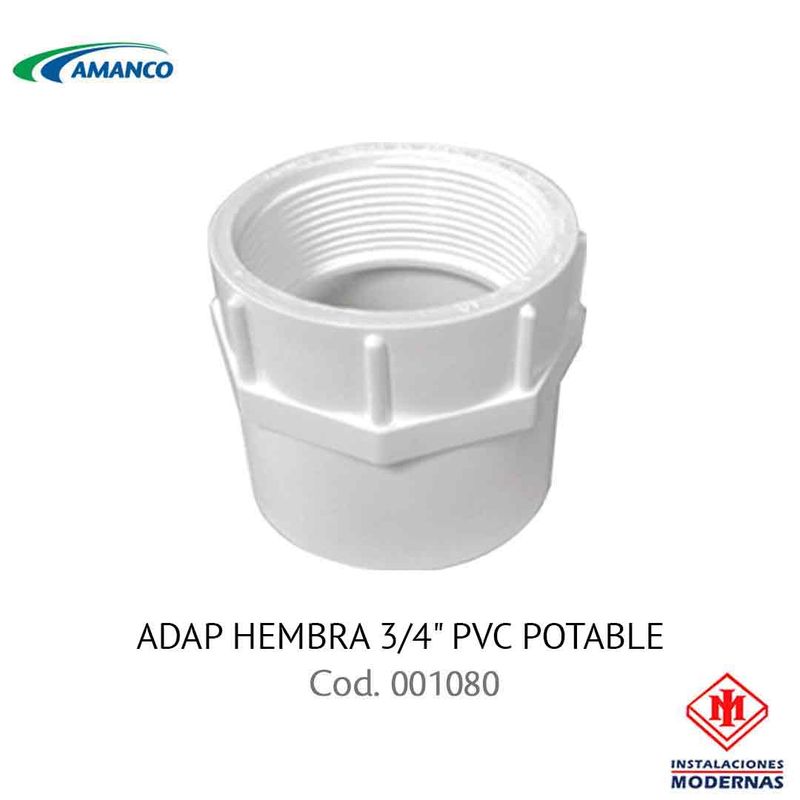 ADAP HEMBRA 3/4&quot; PVC POTABLE