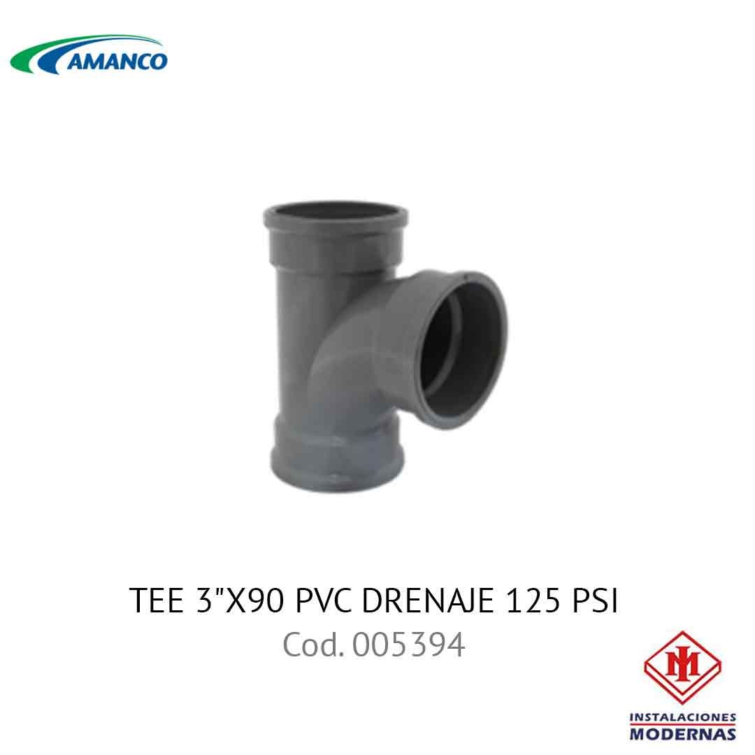 TEE 3&quot;X90 PVC DRENAJE 125 PSI