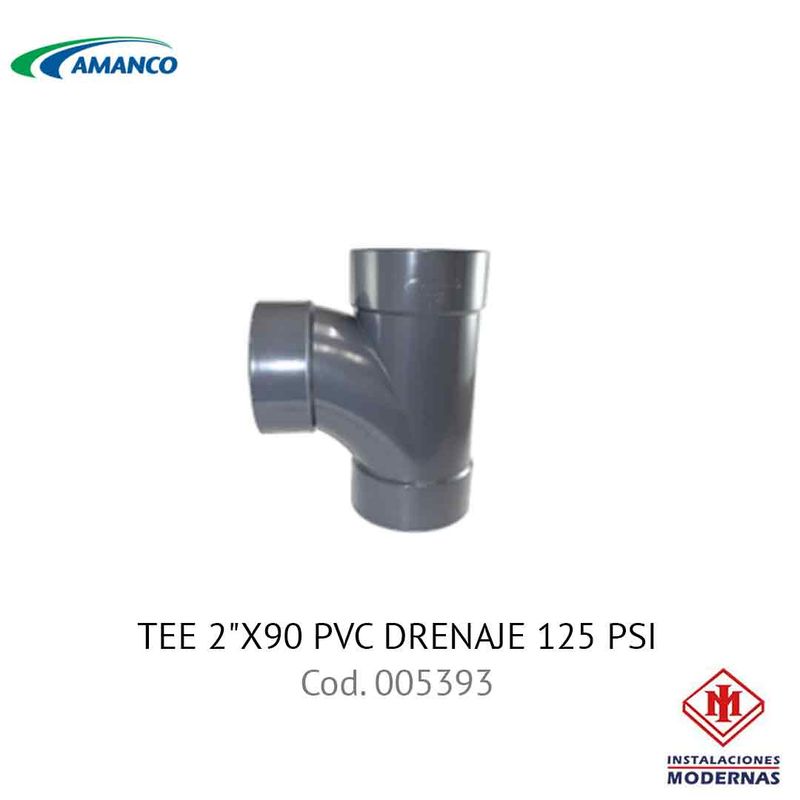 TEE 2&quot;X90 PVC DRENAJE 125 PSI