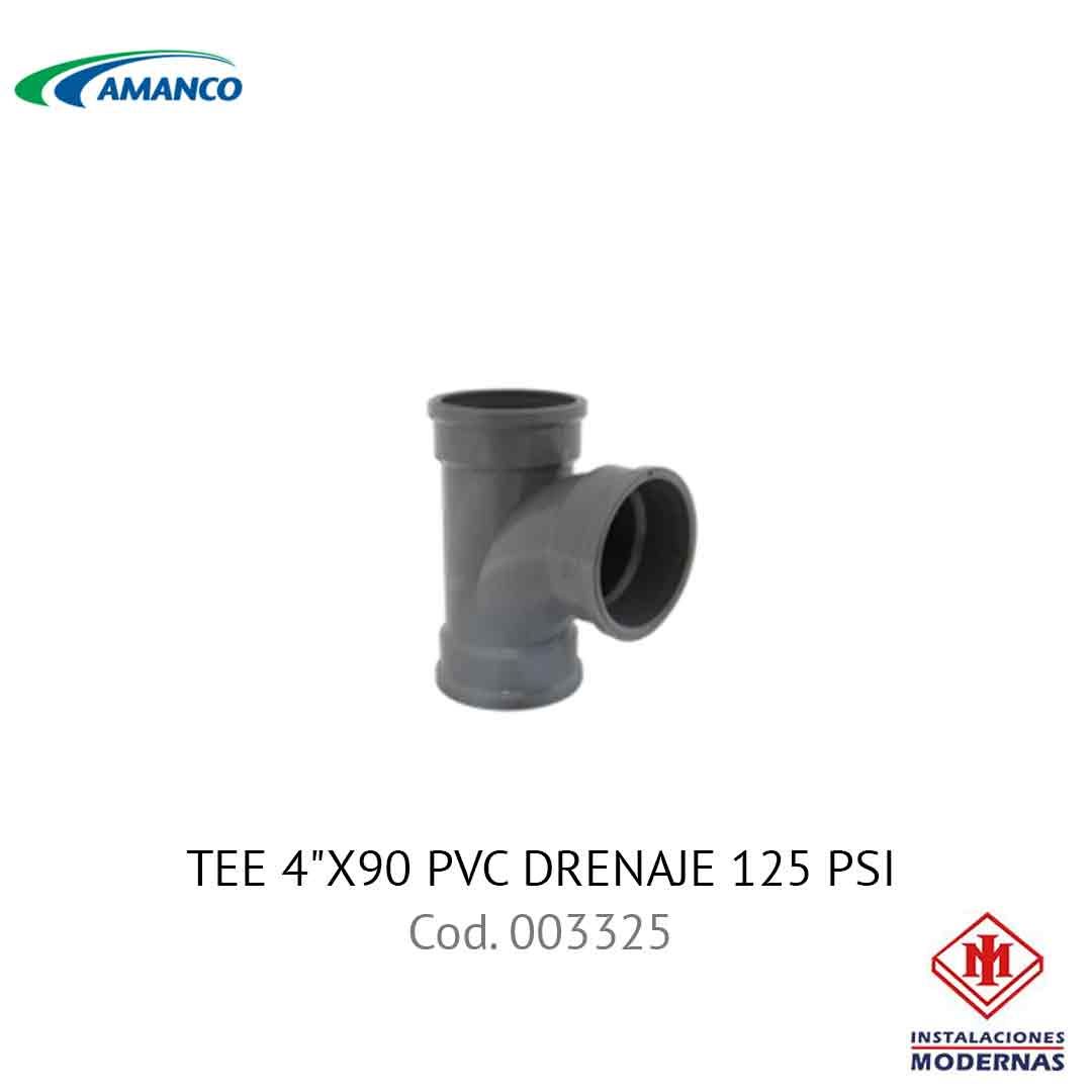 TEE 4&quot;X90 PVC DRENAJE 125 PSI