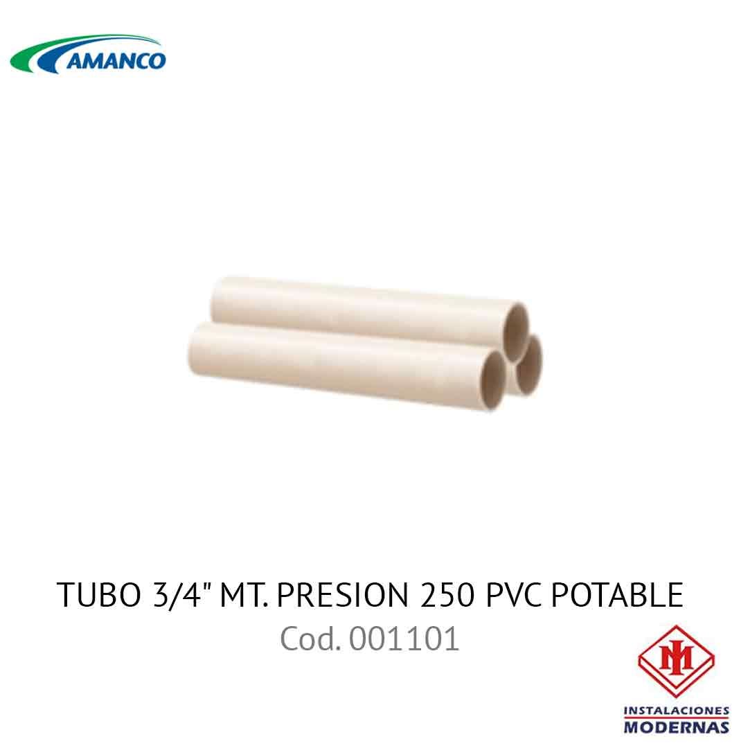 TUBO 3/4&quot; MT. PRESION 250 PVC POTABLE