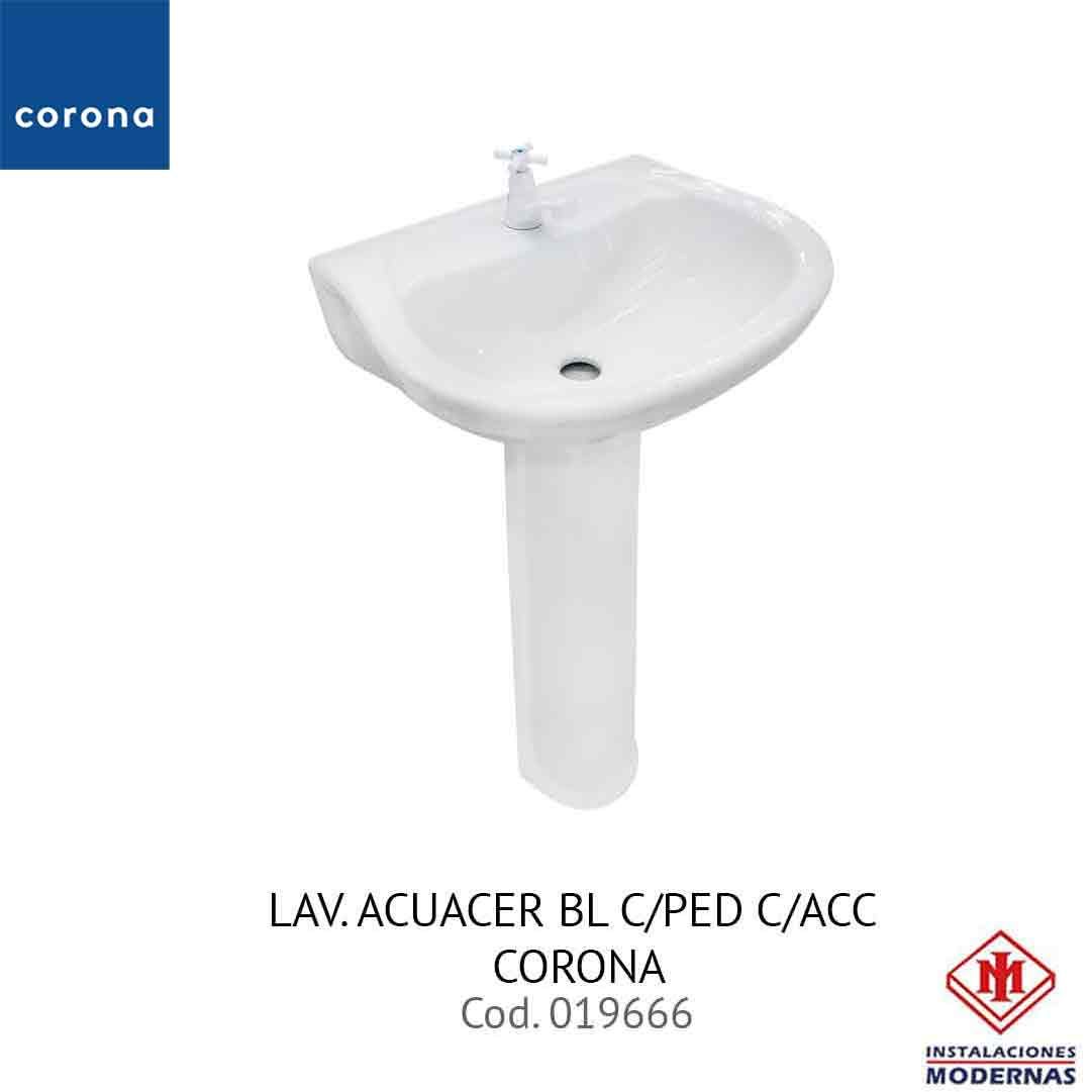 LAV. ACUACER BL C/PED C/ACC CORONA