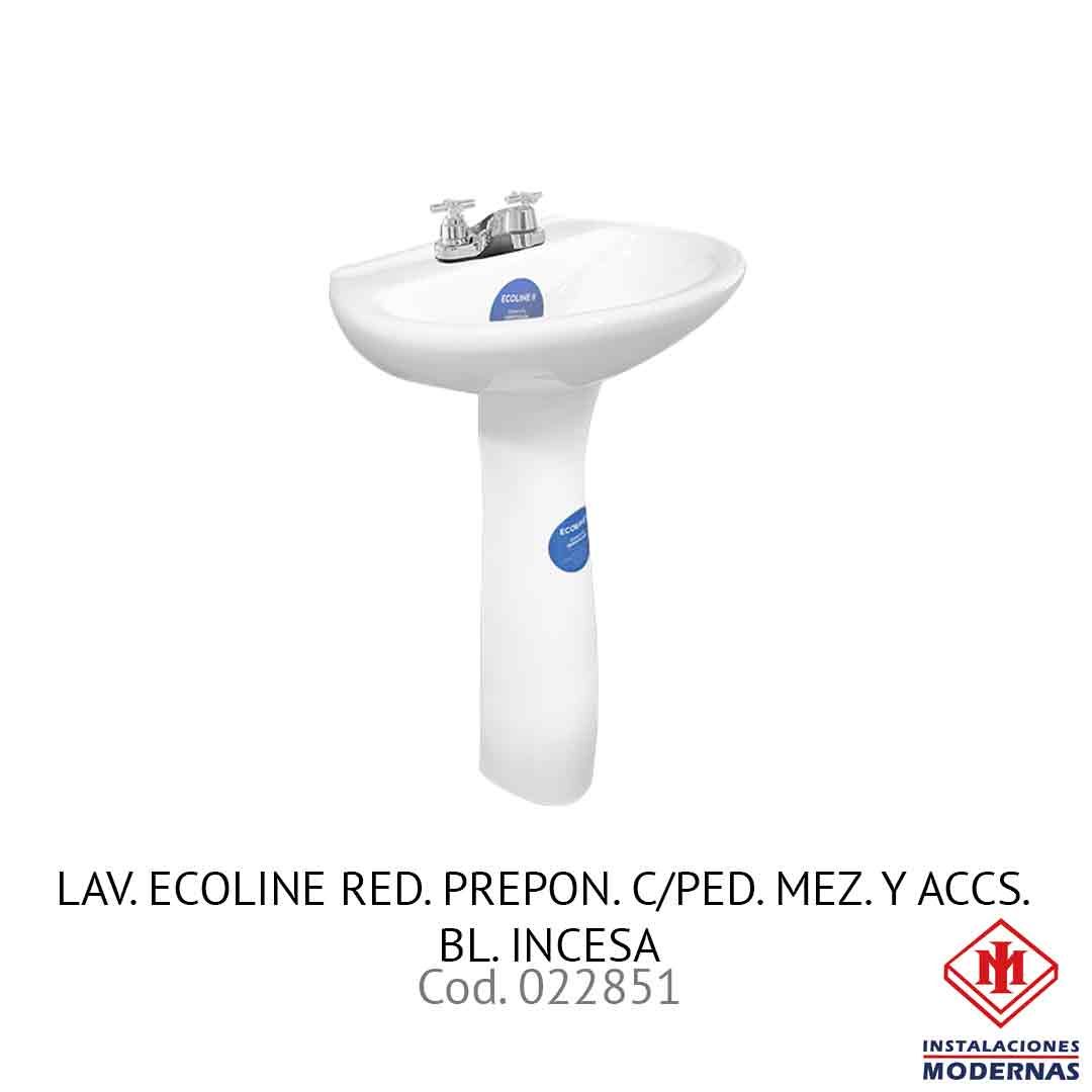 LAV. ECOLINE RED. PREPON. C/PED. MEZ. Y ACCS. BL. INCESA