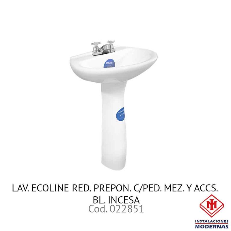 LAV. ECOLINE RED. PREPON. C/PED. MEZ. Y ACCS. BL. INCESA