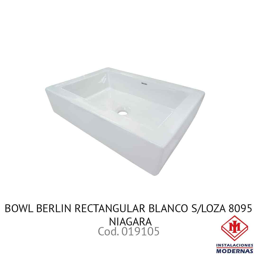 BOWL BERLIN RECTANGULAR BLANCO S/LOZA 8095  NIAGARA