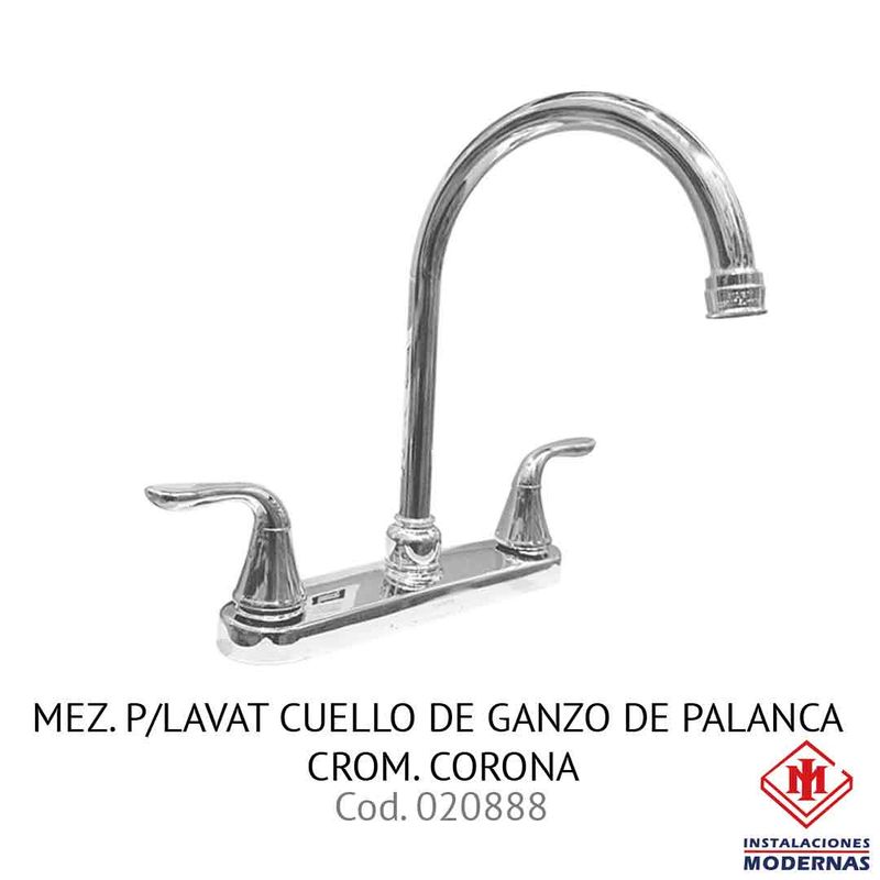 MEZ. P/LAVAT CUELLO DE GANZO DE PALANCA CROM. CORONA