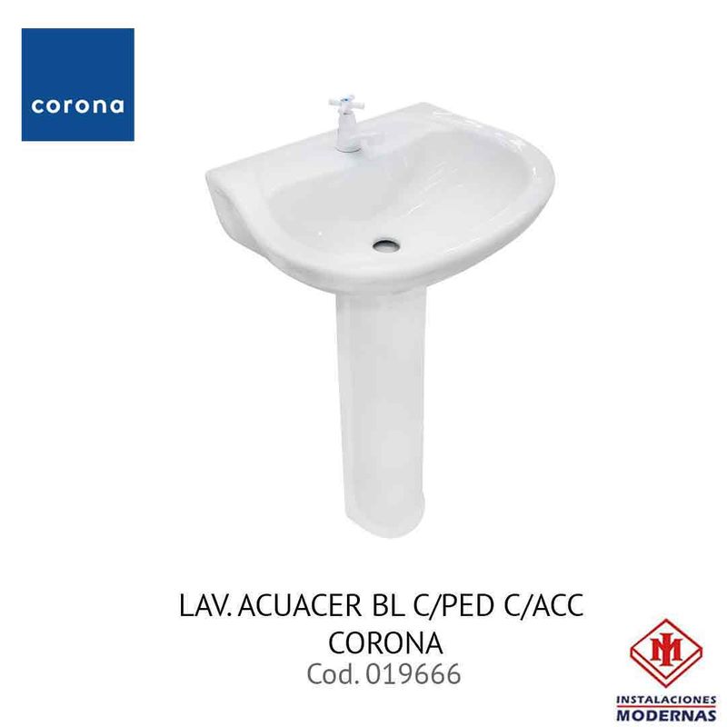 LAV. ACUACER BL C/PED C/ACC CORONA