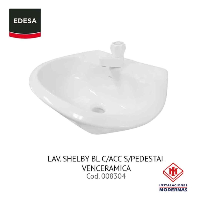 LAV SHELBY BL C/ACC S/PEDESTAL VENCERAMICA