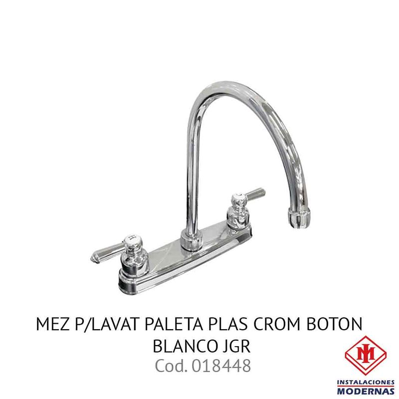 MEZ P/LAVAT PALETA PLAS CROM BOTON BLANCO JGR