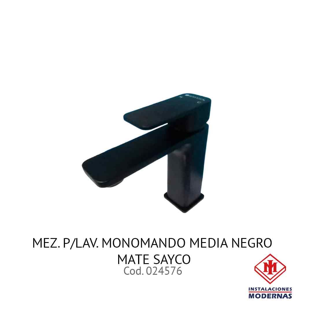 MEZ. P/LAV. MONOMANDO MEDIA NEGRO MATE SAYCO