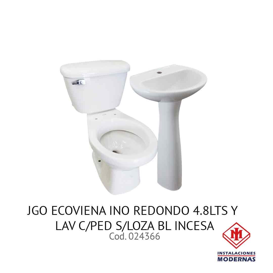 JGO ECOVIENA INO REDONDO 4.8LTS Y LAV C/PED S/LOZA BL INCESA