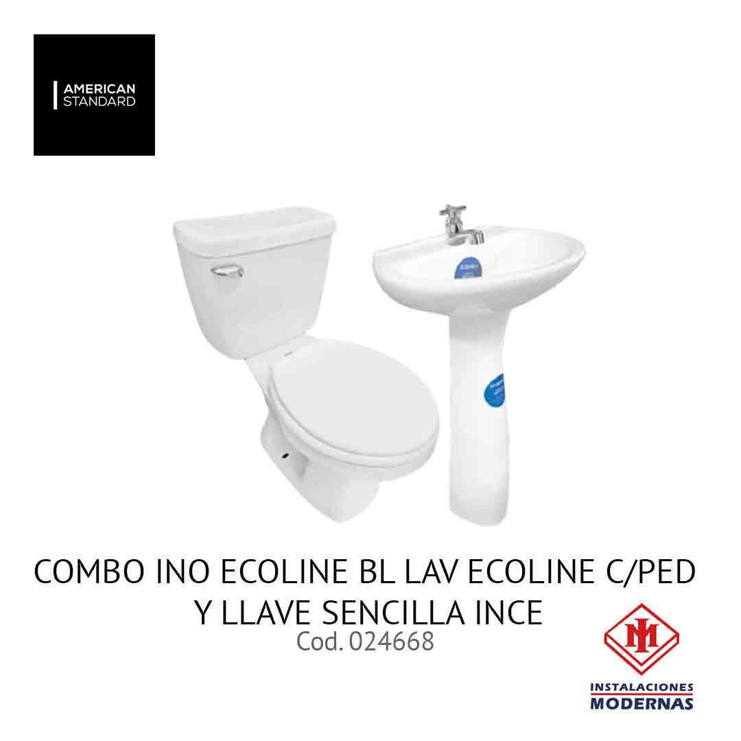 COMBO INO ECOLINE BL LAV ECOLINE C/PED Y LLAVE SENCILLA INCE